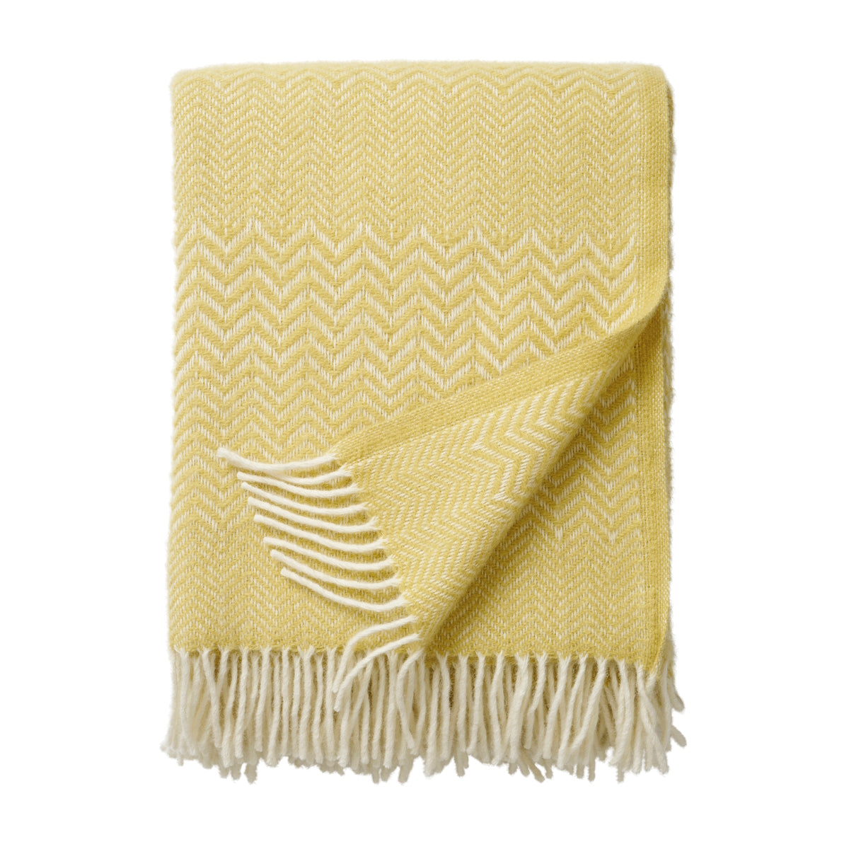Klippan Zigzag Wool Blanket Moonstone Yellow