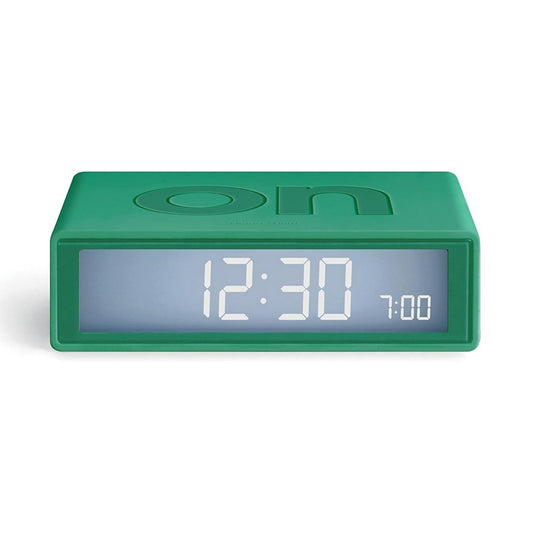 lexon-flip-travel-clock-green