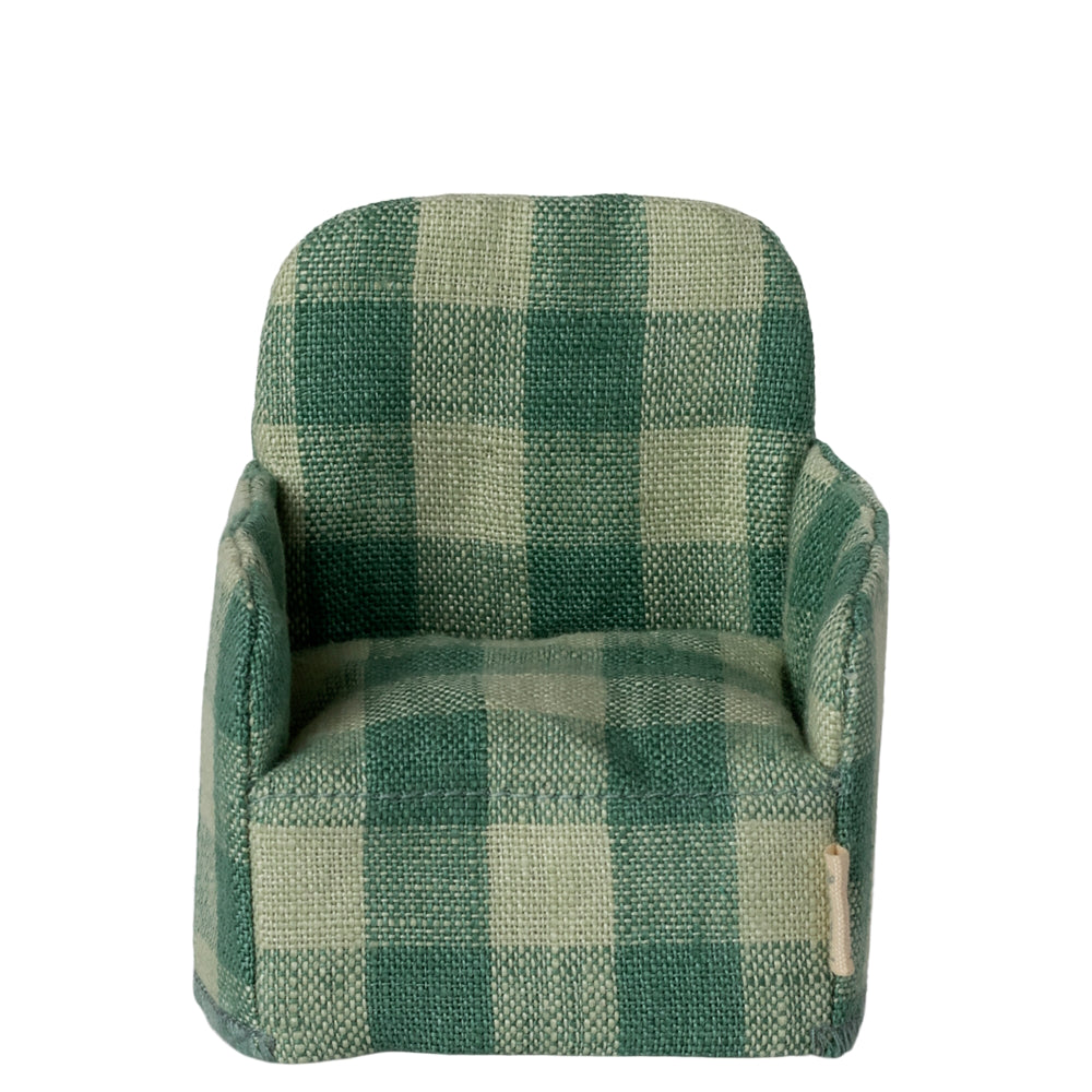 Maileg Folding Chair Mouse Green Check