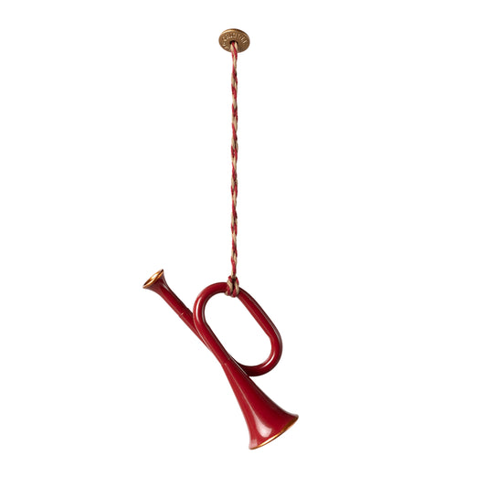 Maileg Metal Ornament Trumpet Red