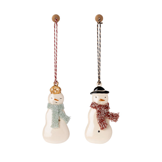 Maileg Snowman Metal Ornament assorted