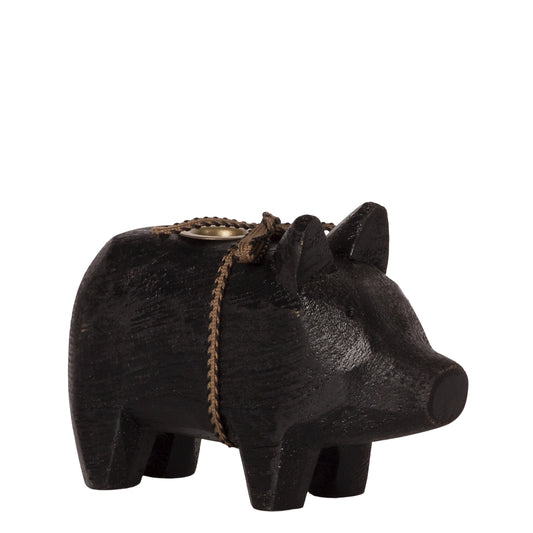 Maileg Wooden Pig Small Black