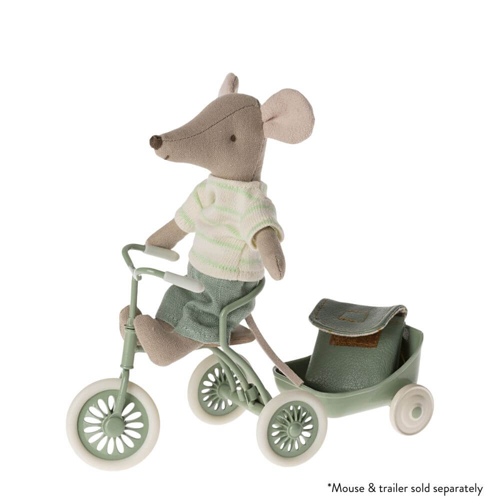 Maileg_Abri_a_Tricycle_Mouse_Green_Styled
