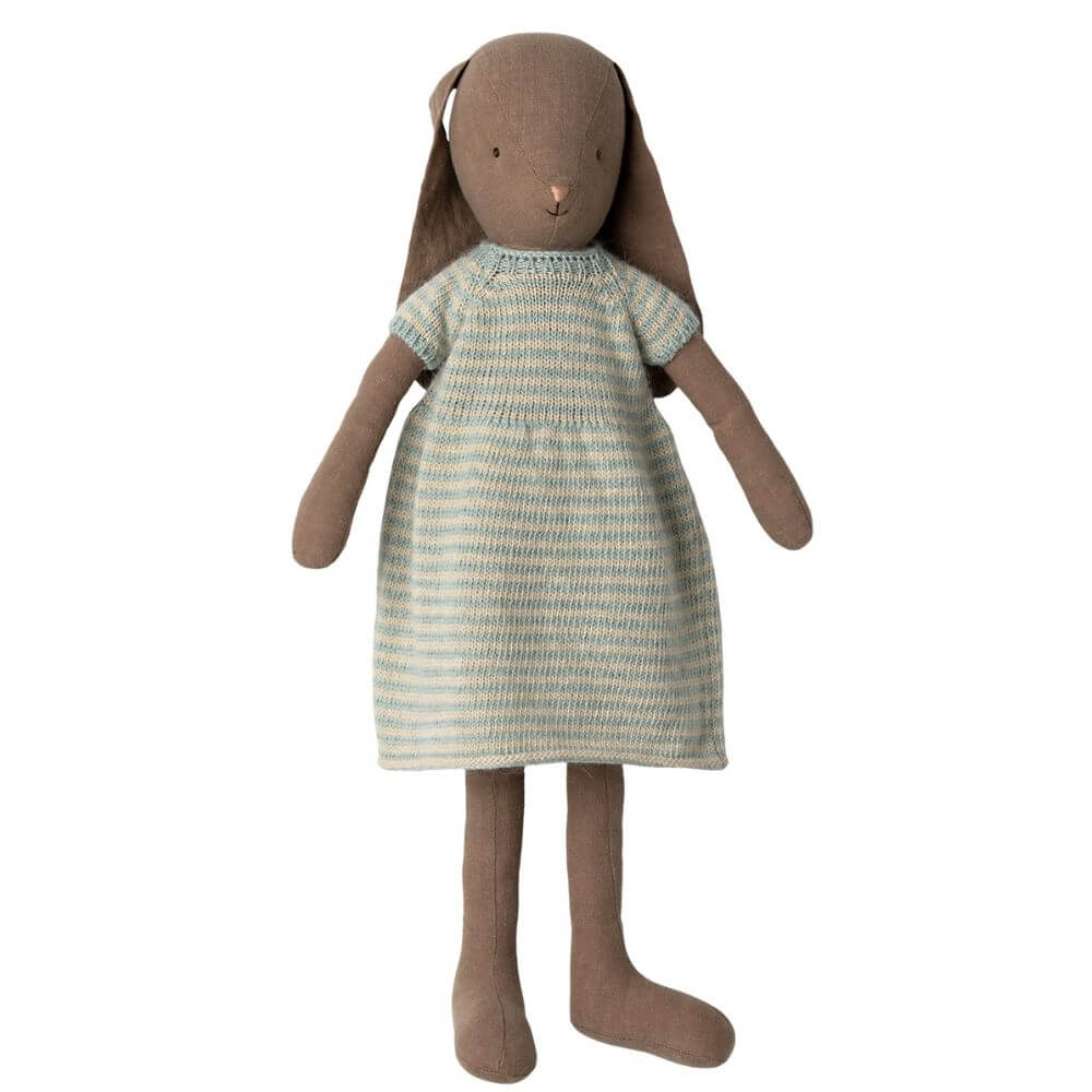 Maileg Bunny Size 4 Brown Knitted Dress2