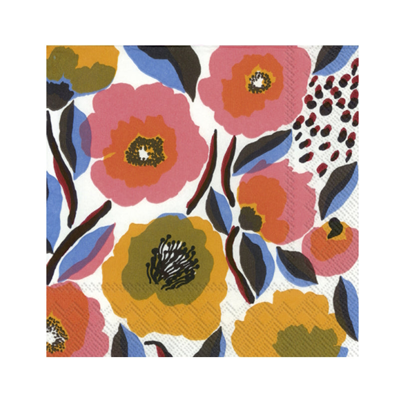 Marimekko Rosarium Cocktail Napkin white-rose