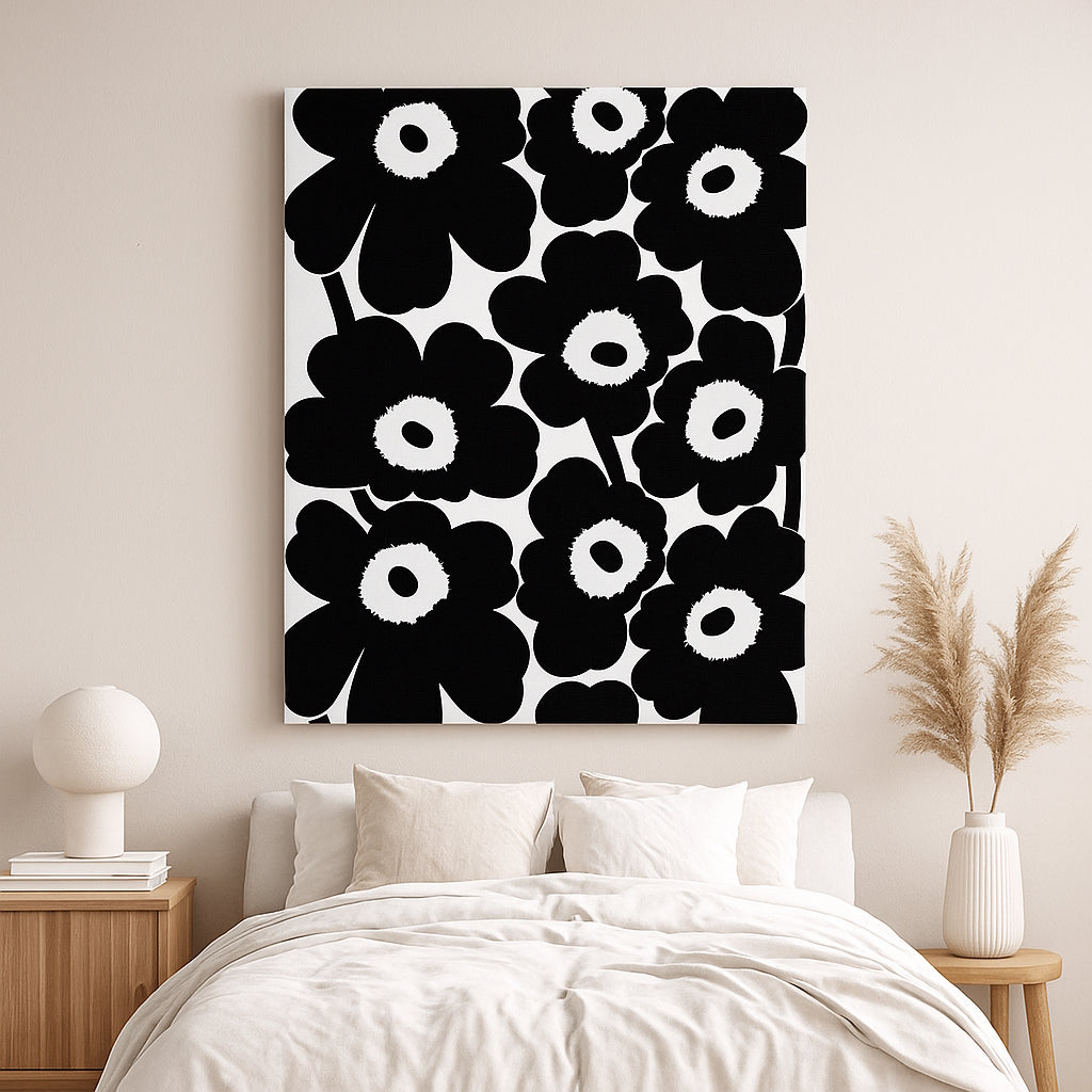 Marimekko Unikko Black Fabric Canvas