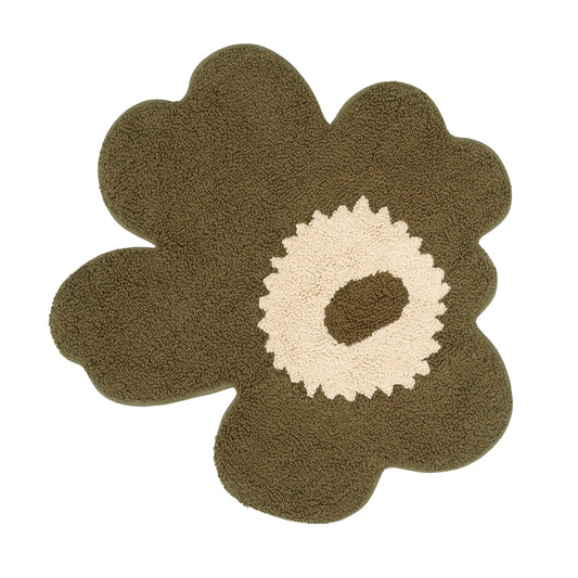 Marimekko Unikko Cotton Bath Mat Green Umber