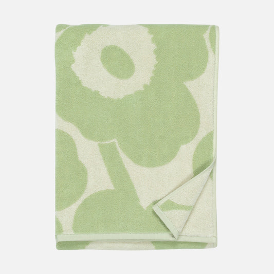Marimekko-unikko-cotton-bath-towel-sage