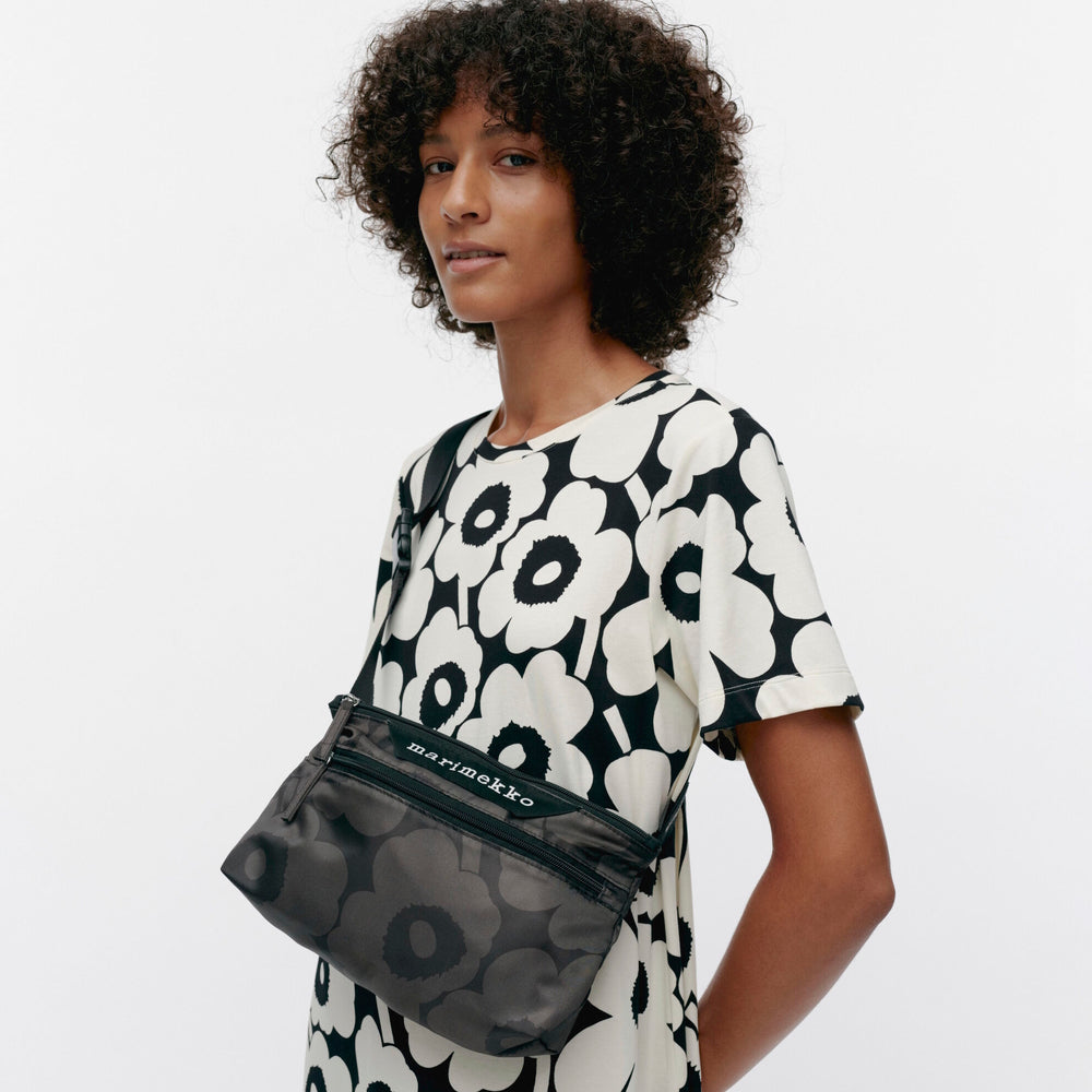 Marimekko Unikko Crossbody Bag Small Dark Grey
