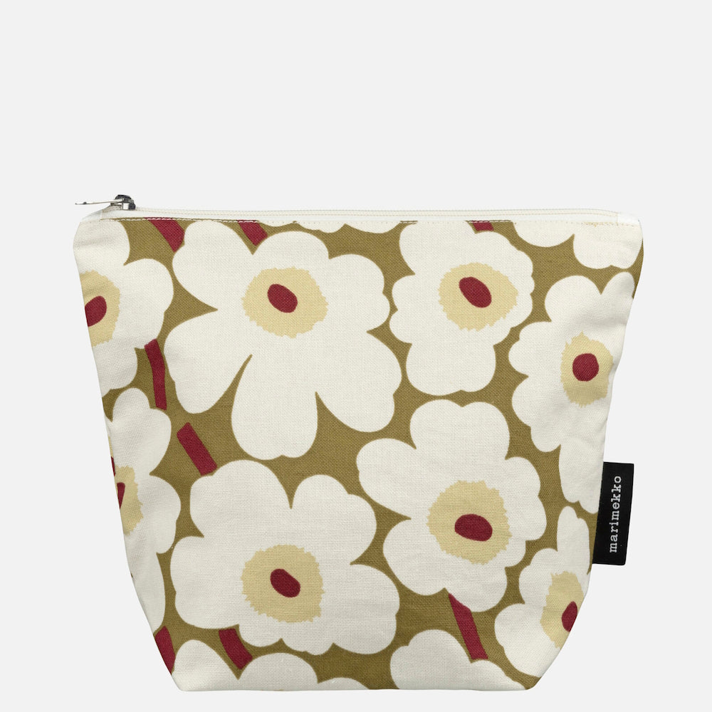 Marimekko Unikko Kaje Cosmetic Bag Green Umber