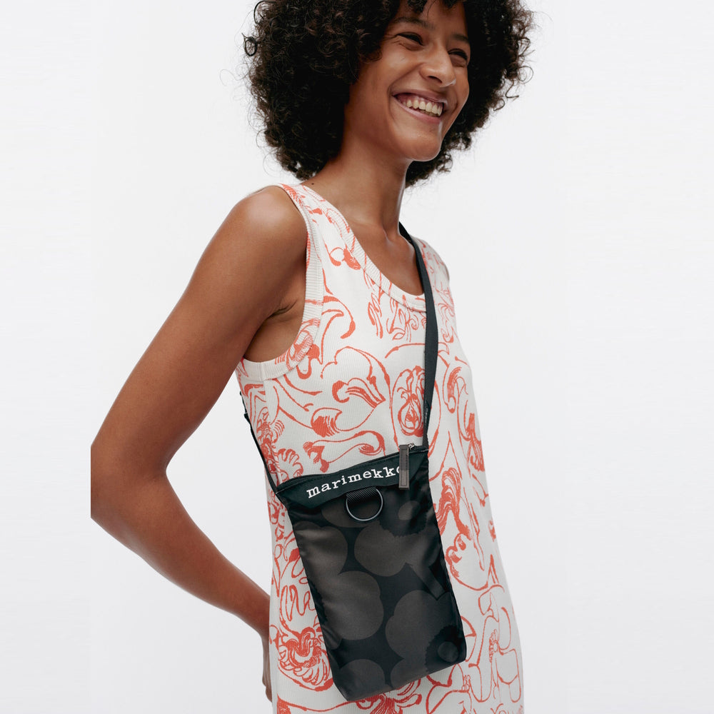 Marimekko Unikko Phone Pocket Bag Dark Grey