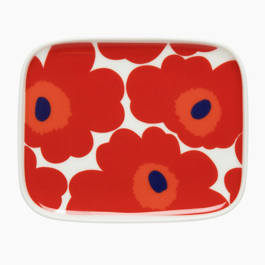 Marimekko-unikko-plate-15x12-red