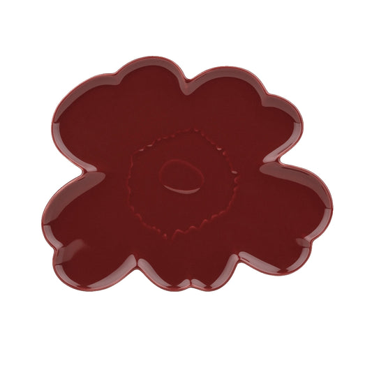 Marimekko Unikko Shape Serving Platter 32cm Burgundy