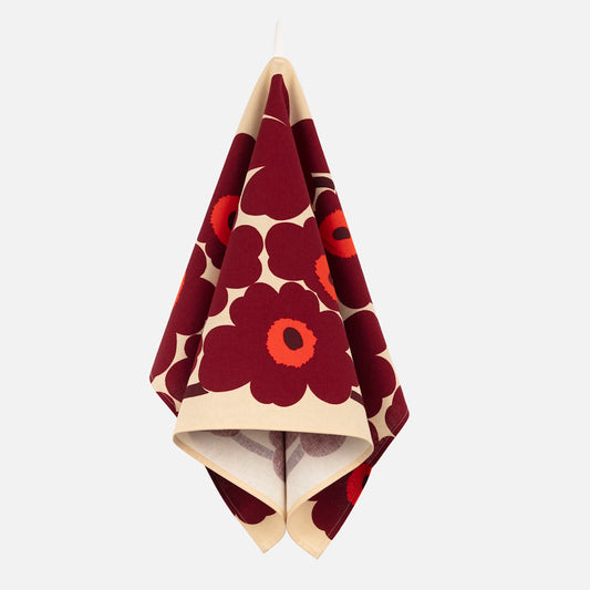 Marimekko Unikko Tea Towel Wine Red