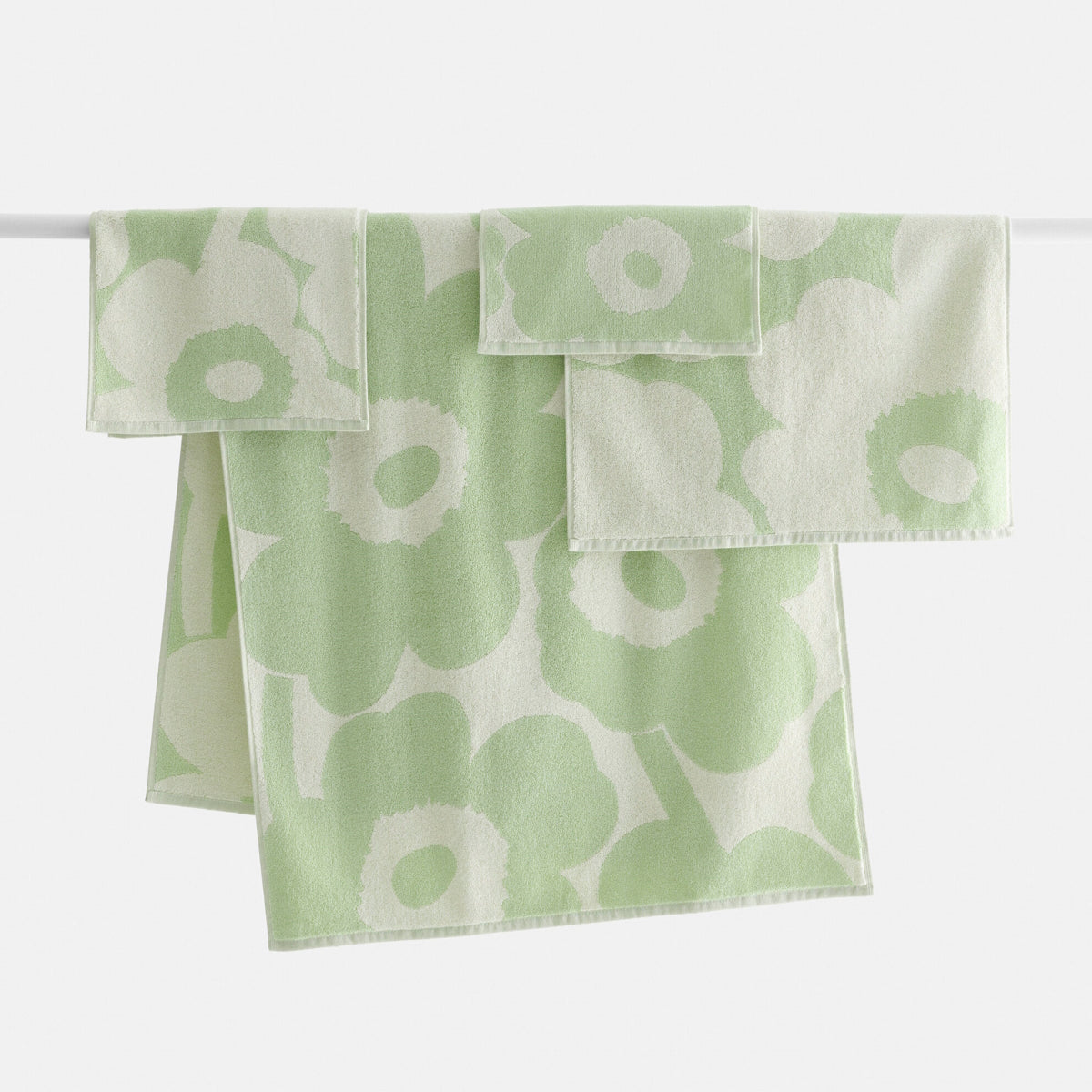 Marimekko-unikko-cotton-bath-towel-sage