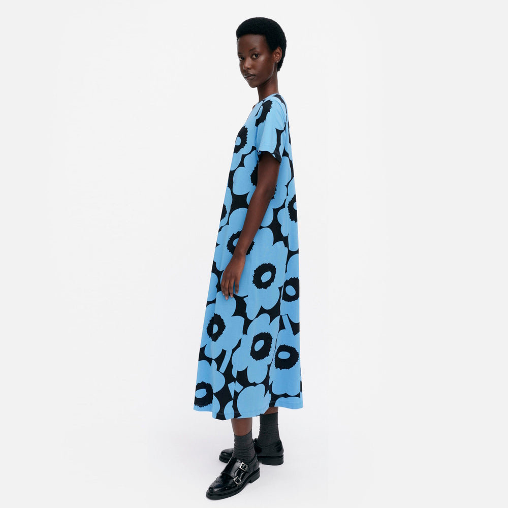 Marimekko Pisteinen Unikko Jersey Dress Blue-Black