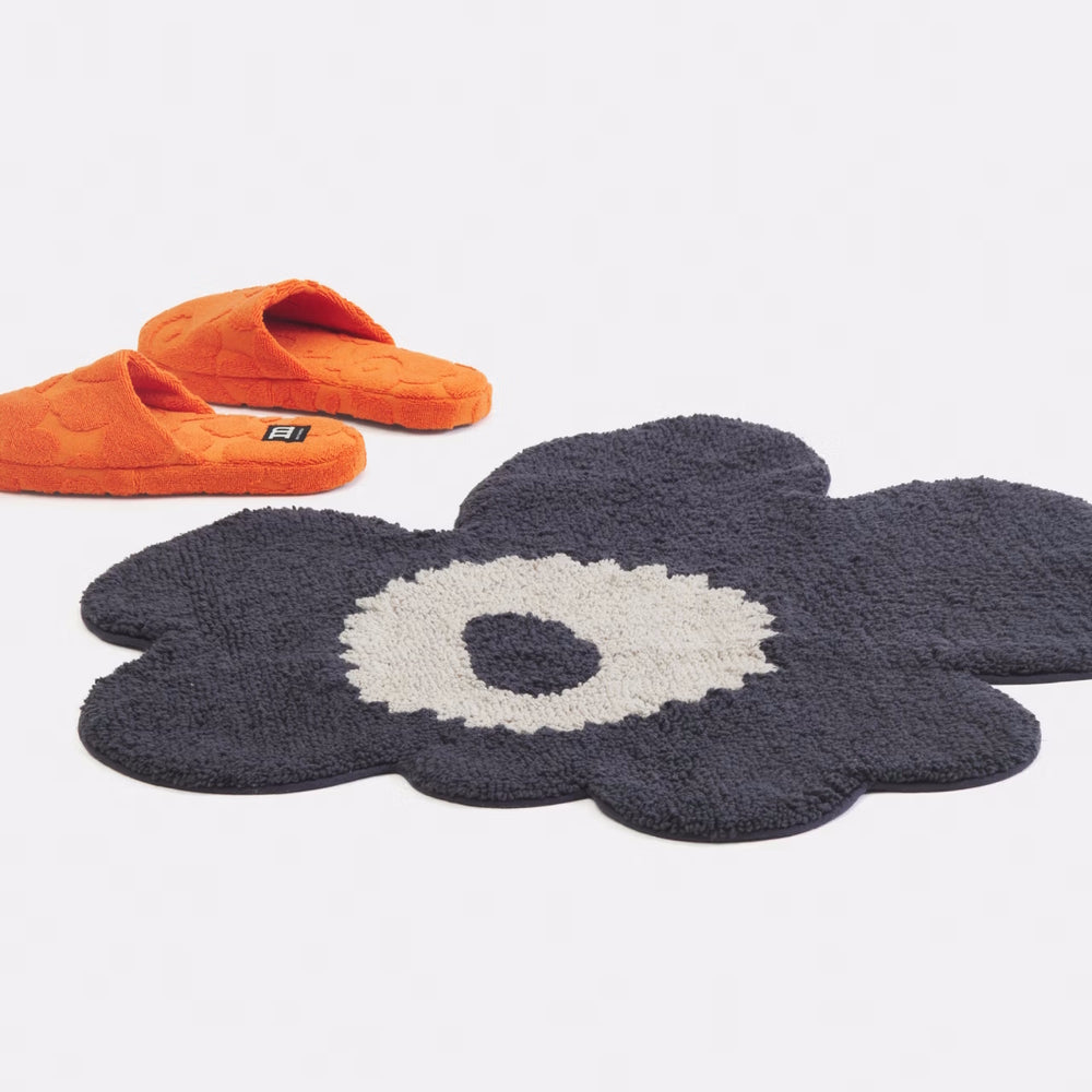 Marimekko Unikko Cotton Bath Mat Charcoal