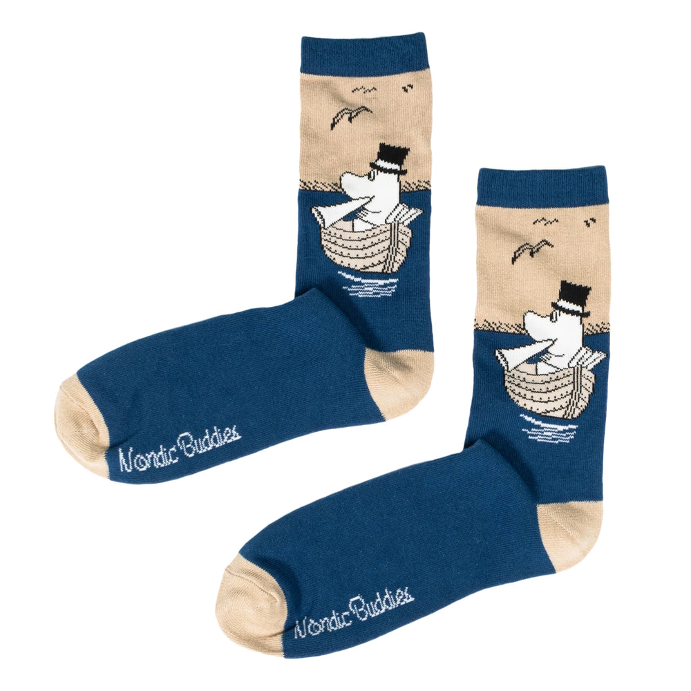 Moominpappa Boating Mens Socks Blue