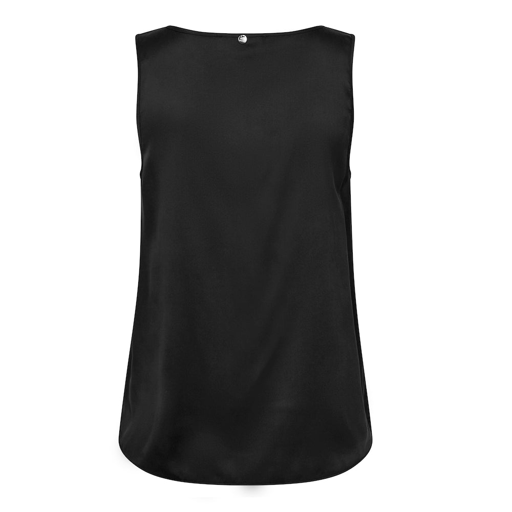 Mos Mosh Astrid V-Neck Silk Tank Top Black