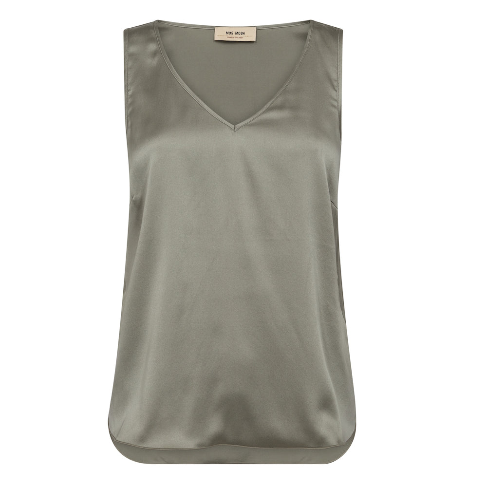 Mos Mosh Astrid V-Neck Silk Tank Top Shadow