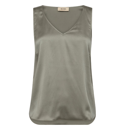 Mos Mosh Astrid V-Neck Silk Tank Top Shadow