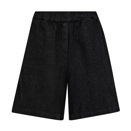 Mos Mosh Emmie Linen Bermuda Shorts Black