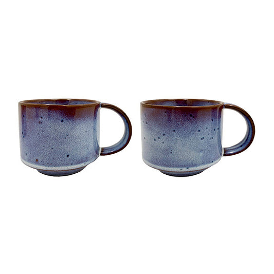 OYOY Yuka Ceramic Cup 2pk Brown Spotted