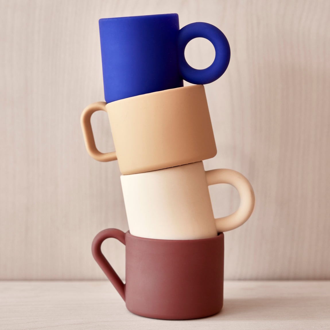 OYOY Nomu Silicone Kids Cup 2pk white-brown