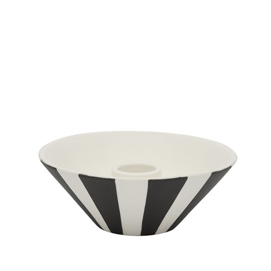 OYOY Toppu Candle Holder Low white-black