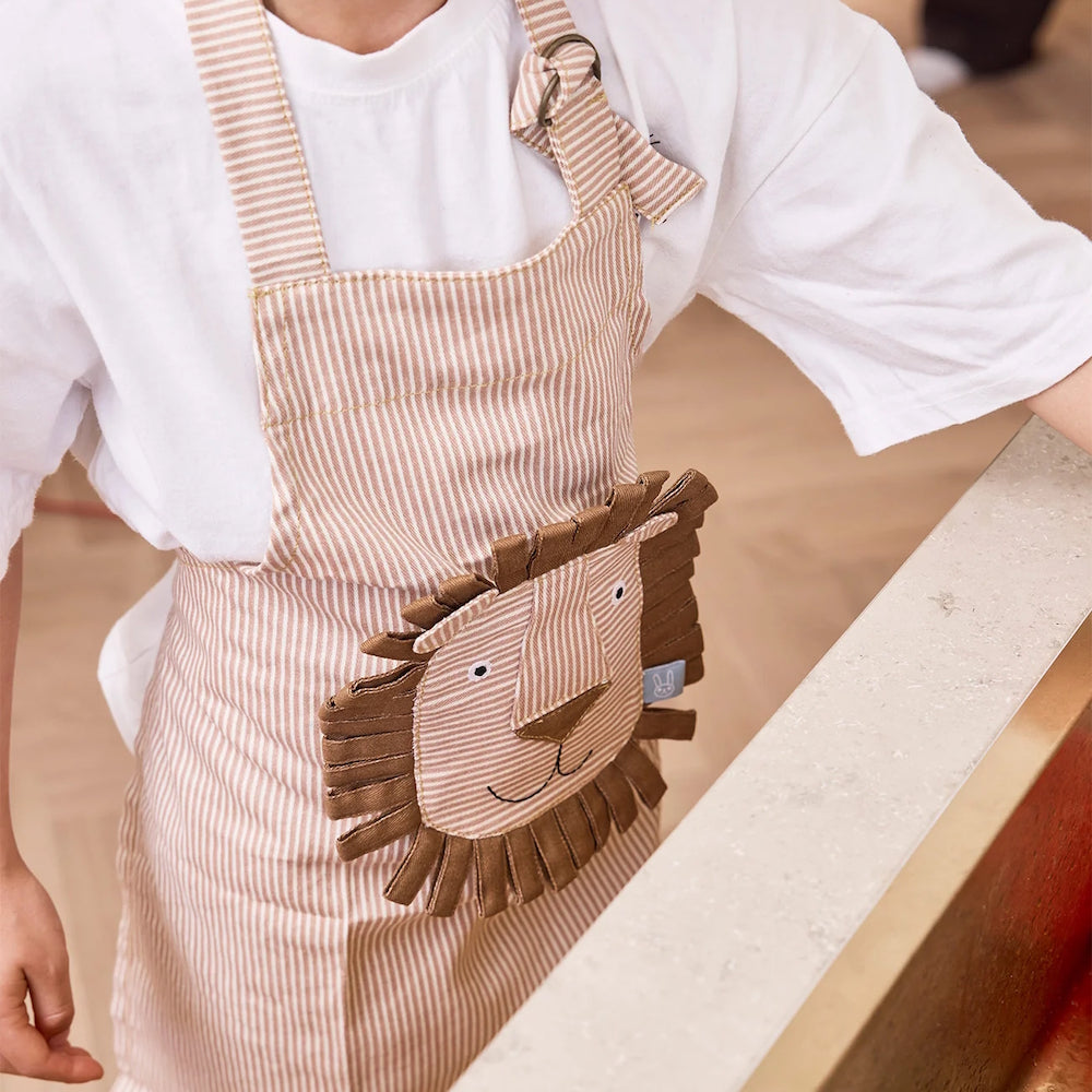 OYOY Striped Denim Lion Apron