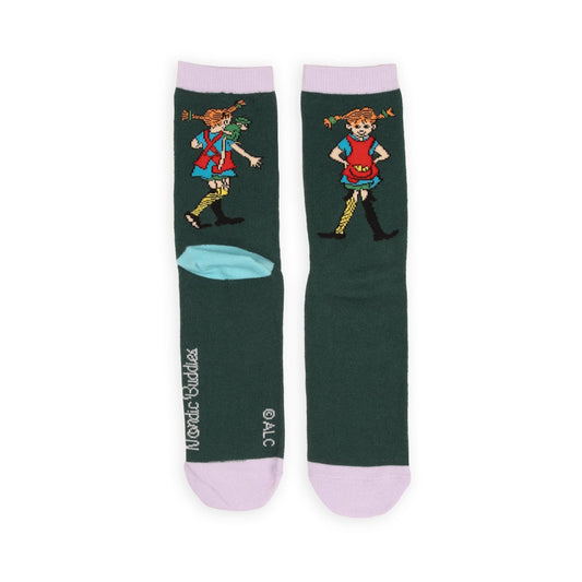 Pippi Longstocking Ladies Socks Green