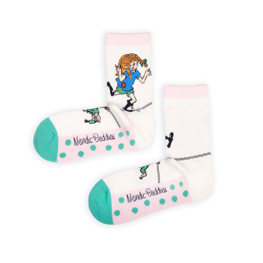 Pippi Longstocking Ladies Socks White
