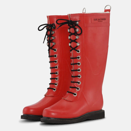 llse Jacobsen Long Lace Boots Red