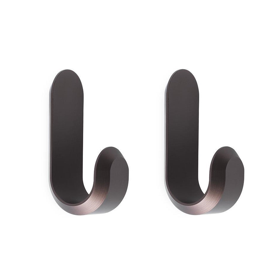 Curve Mini Hooks 2pk matte brown