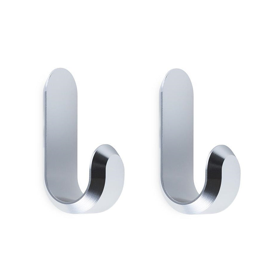 Curve Mini Hooks 2pk silver