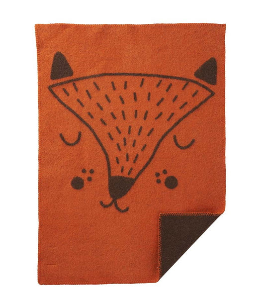 Klippan Fox Wool Baby Blanket Orange