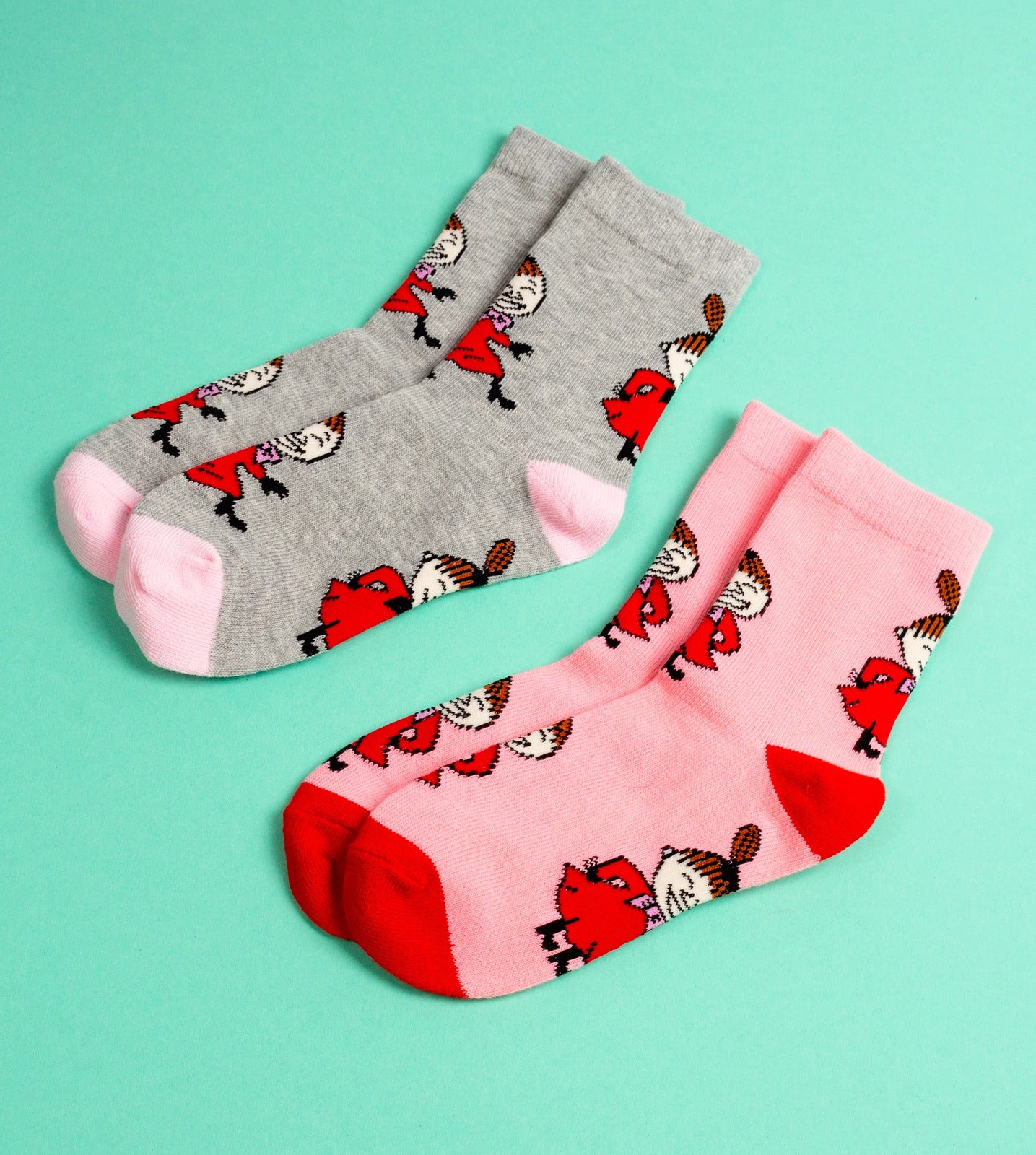 Little My Sock Set Kids Pnk-Gry 33-35