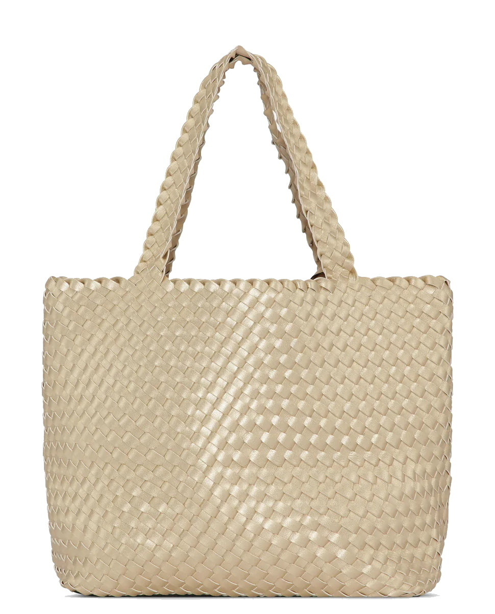 Ilse Jacobsen Woven Tote Bag ivory-platin