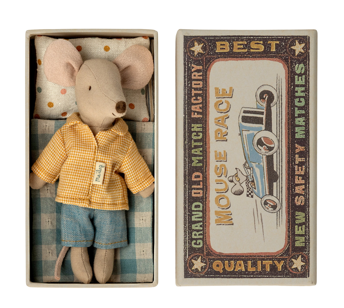Maileg Mouse Big Brother in Matchbox