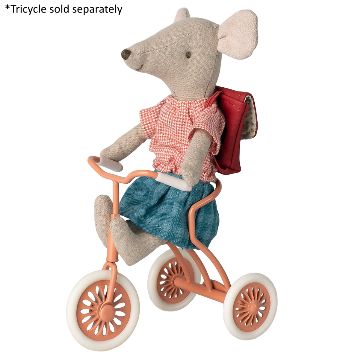 Maileg Mouse Tricycle Big Sister with Bag red