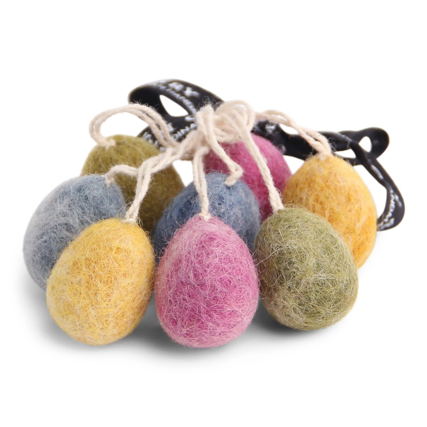 Felt Egg Mini Decoration 8pk dark marble