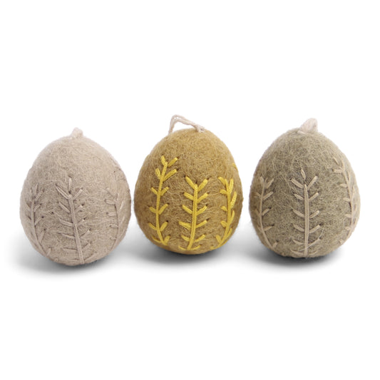 Gry & Sif Eggs Clay 3pk garland embroidery