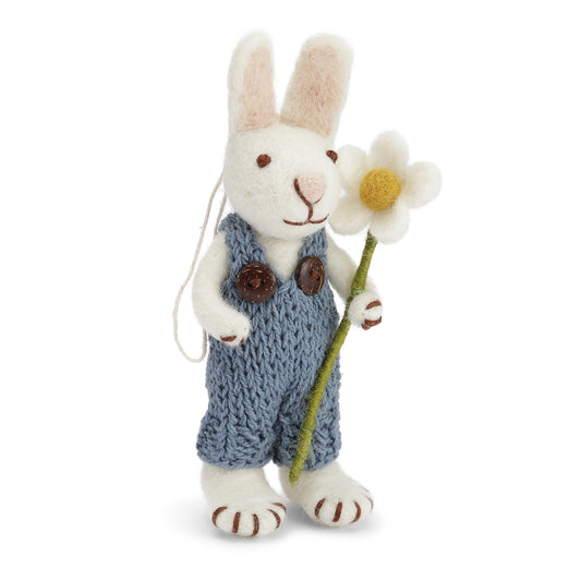 Gry & Sif Bunny Small White blue pants & daisy