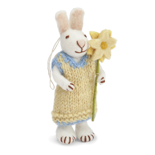 Gry & Sif Bunny Small White dress & flower