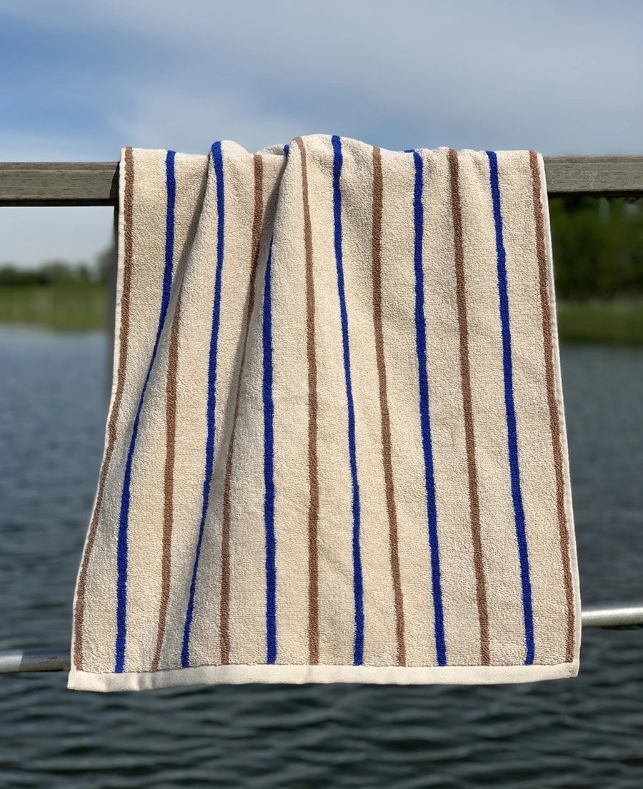 OYOY Raita Organic Cotton Hand Towel Caramel-Blue