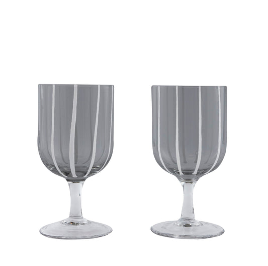 OYOY Mizu Wine Glass 2pk 350ml Grey