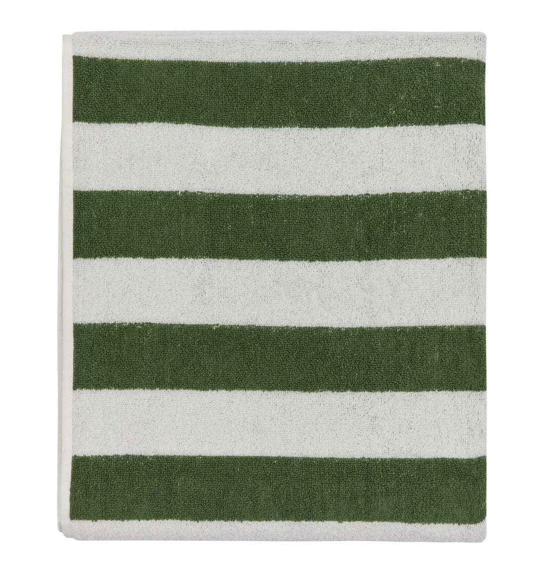 OYOY Raita Organic Cotton Bath Sheet Green-OffWhite