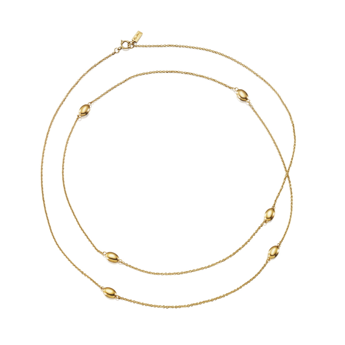 Love Bead Long Necklace Gold