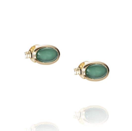 EfvaAttling-love-bead-earrings-green-agate-gold