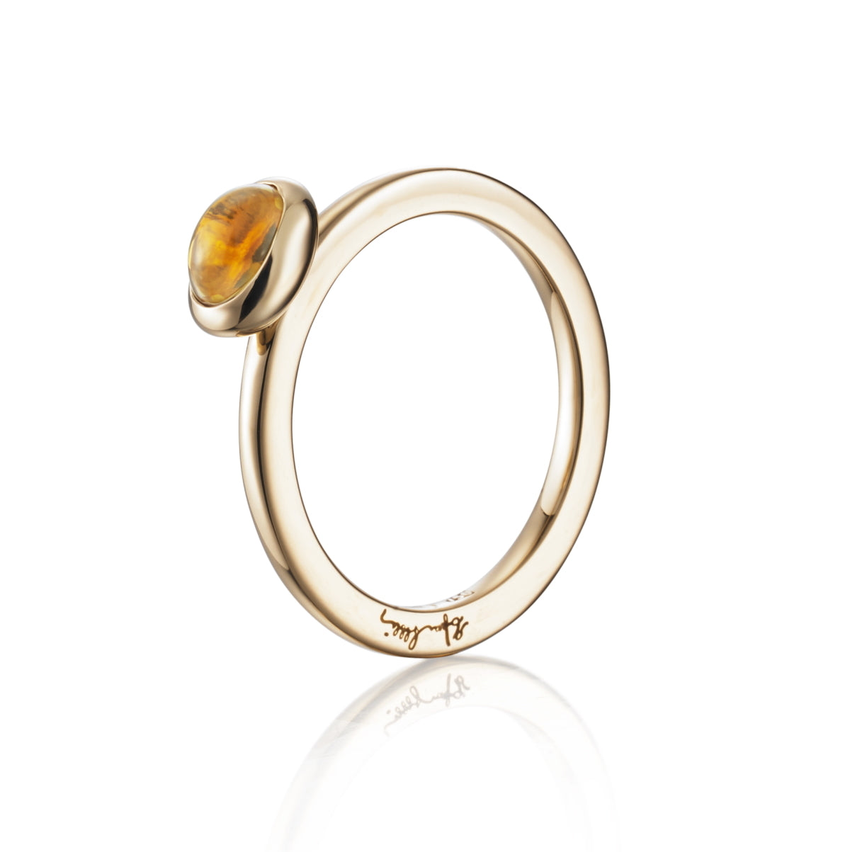 Love Bead Ring Citrine Gold